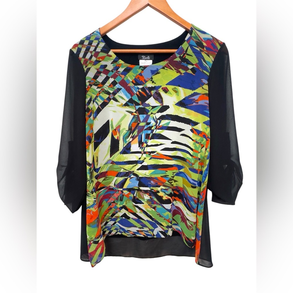 Bali EUC Vibrant Abstract Print Women's Blouse